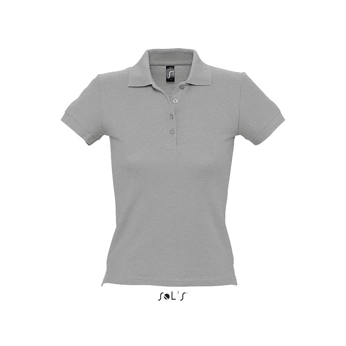 Polo femme coton promotionnel 210g - PEOPLE Gris Chiné Ii